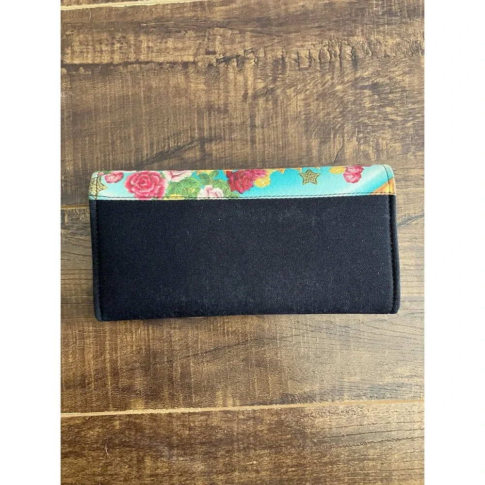 Our Lady of Guadalupe Long Wallet Floral Fabric Snap Closure Made in USA